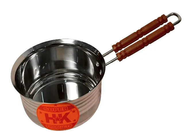 Super HK Stainless Steel Induction and Gas Compatible Heavy Base Sauce Pan for Cooking Tea Milk in Kitchen