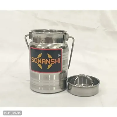 Sonanshi Stainless Steel Jointless Ghee/Water/Oil/Milk Container/Barni/Dolchi (400, Cylindrical, 1, Jointless Milk Can)
