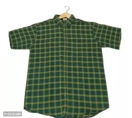 Stylish Green Khadi Cotton Casual Shirts For Men-thumb0