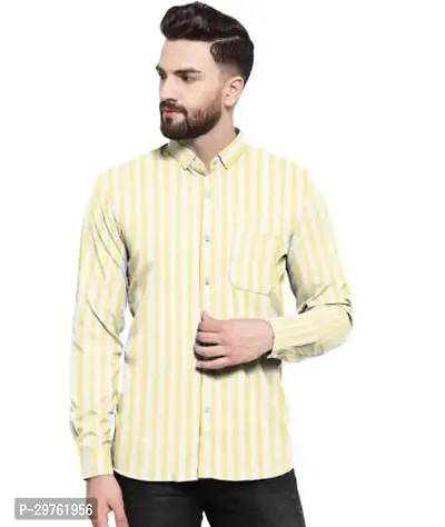 Stylish Yellow Khadi Cotton Casual Shirts For Men-thumb0