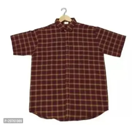 Stylish Maroon Khadi Cotton Casual Shirts For Men