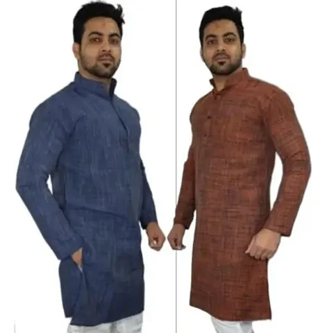 Stylist Khadi Kurtas For Men Pack Of 2