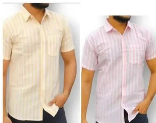 Reliable Short Sleeves Regular Fit Casual Shirt for Men Pack of 2