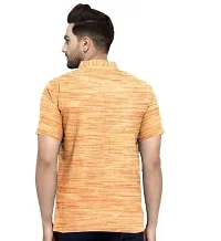 Stylish Orange Khadi Cotton Solid Kurtas For Men-thumb1