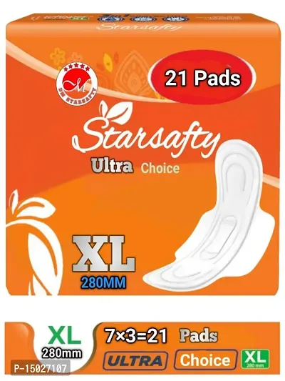 Starsafty Ultra choice XL 280mm 21 Sanitary pads (Pack off 3 )