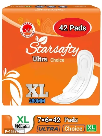 Starsafty Ultra choice XL 280mm 42 Sanitary pads (Pack off 6 )