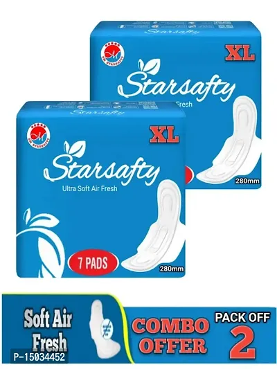 Starsafty Ultra air fresh  XL 280mm 14 Sanitary pads (Pack off 2 )