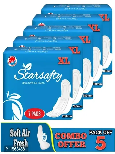 Starsafty Ultra air fresh  XL 280mm 35 Sanitary pads (Pack off 5 )