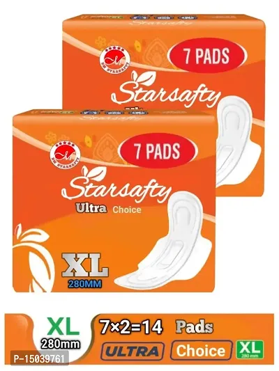 Starsafty Ultra Choice   XL 280mm 14 Sanitary pads ( Combo Pack off 2 )