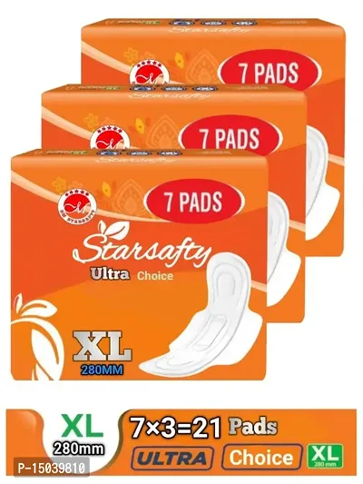 Starsafty Ultra Choice   XL 280mm 21 Sanitary pads ( Combo Pack off 3 )-thumb0
