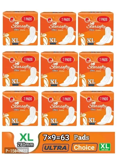 Starsafty Ultra Choice   XL 280mm 63 Sanitary pads ( Combo Pack off 9 )