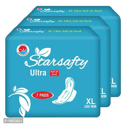 Starsafty Ultra Soft air fresh with wings Size XL 280MM-21 Sanitary pads (pack off )-3