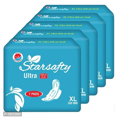 Starsafty Ultra Soft air fresh with wings Size XL 280MM-35 Sanitary pads (pack off )-5-thumb0