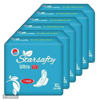 Starsafty Ultra Soft air fresh with wings Size XL 280MM-42 Sanitary pads (pack off )-6-thumb0