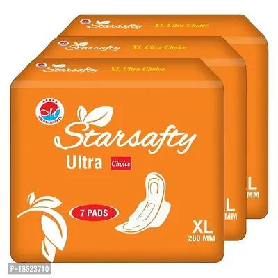 Starsafty Ultra Choice with wings Size XL 280MM-21 Sanitary pads (pack off )-3-thumb0