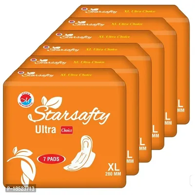 Starsafty Ultra Choice with wings Size XL 280MM-42 Sanitary pads (pack off )-6-thumb0
