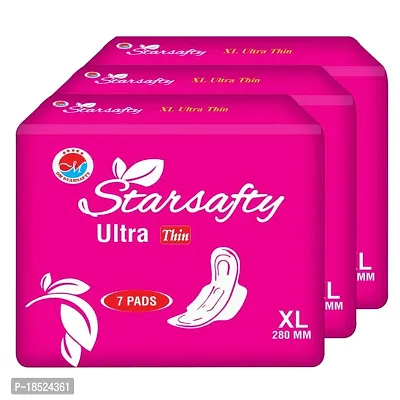 Starsafty Ultra Thin with wings Size XL 280MM-21 Sanitary pads (pack off )-3
