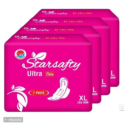 Starsafty Ultra Thin with wings Size XL 280MM-28 Sanitary pads (pack off )-4-thumb0
