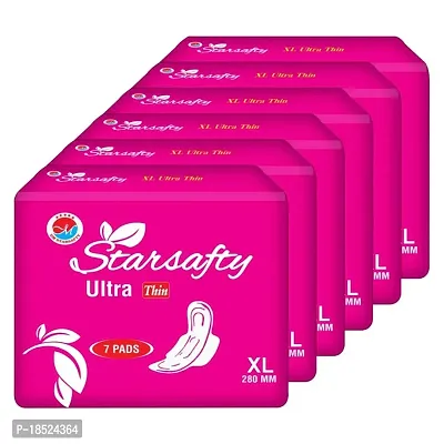 Starsafty Ultra Thin with wings Size XL 280MM-42 Sanitary pads (pack off )-6-thumb0