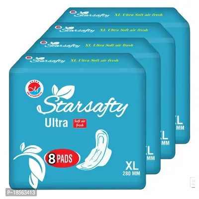 Starsafty Ultra Soft air fresh With Wings XL 280MM 32 Sanitary pads Pack off-4-thumb0