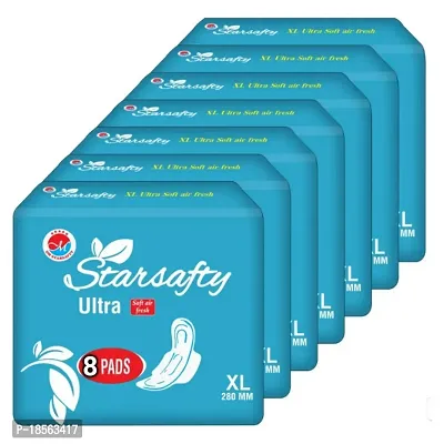 Starsafty Ultra Soft air fresh With Wings XL 280MM 56 Sanitary pads Pack off-7