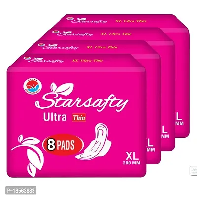 Starsafty Ultra Thin  With Wings XL 280MM 32 Sanitary pads Pack off-4