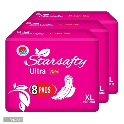 Starsafty Ultra Thin  With Wings XL 280MM 24 Sanitary pads Pack off-3