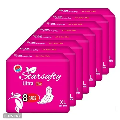 Starsafty Ultra Thin  With Wings XL 280MM 64 Sanitary pads Pack off-8