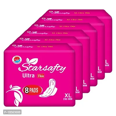 Starsafty Ultra Thin  With Wings XL 280MM 48 Sanitary pads Pack off-6-thumb0