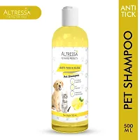 Altressa Anti Tick N Flea Pet Shampoo for Hair Rejuvenation, pH Balanced, Naturally Organic Dog Shampoo for Smelly Dogs Grooming Product Lemon Fragrance Anti-Dandruff, Anti-itching, Pet Shampoo 500 ml-thumb3