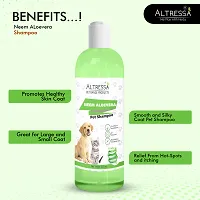 Altressa Neem Aloe Vera Pet Shampoo for Hair Rejuvenation, pH Balanced, Naturally Organic Dog Shampoo for Smelly Dogs Grooming Product Neem Fragrance Anti-Dandruff, Anti-itching, Pet Shampoo 500 ml-thumb3