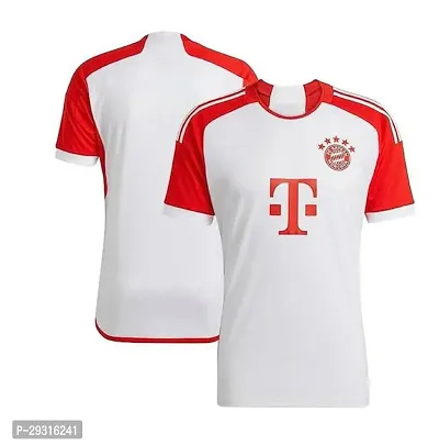 Stylish White Polycotton Football New Team Halfsleeve Home Official Jersey T-Shirt For Men-thumb0