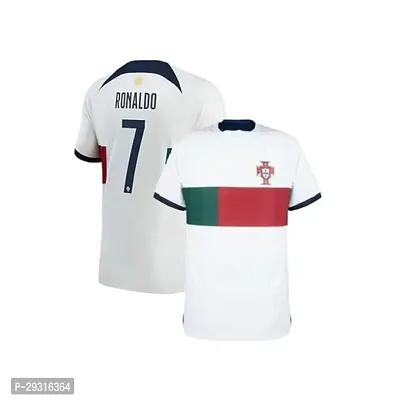 Stylish White Polycotton Sports Football Jersey T-Shirt For Men-thumb0