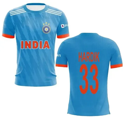 India ODI Rishabh 17 Half Sleeve Cricket Jersey 2023-2024 for Men Boys(15-16Years)