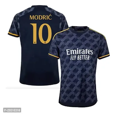 Stylish Blue Polycotton Modric 10 Football Club Jersey T-Shirt For Men-thumb0