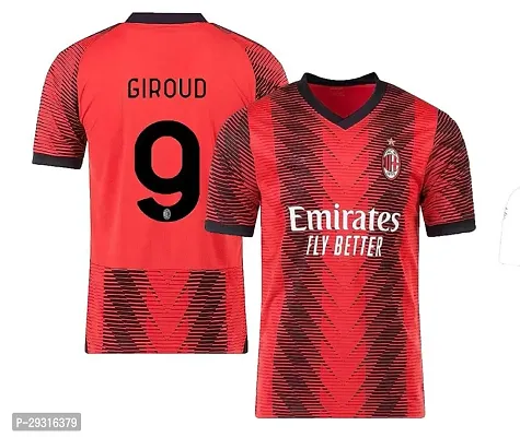 Stylish Red Polycotton Sports Football Team Giroud 9 Jersey T-Shirt For Men