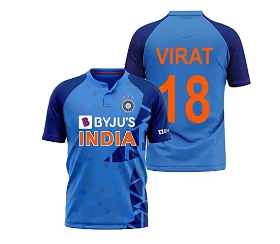 Stylish Polycotton Ind Cricket Team Jersey T-Shirt For Men