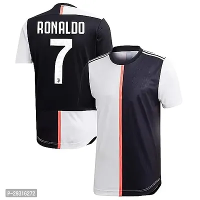 Stylish Multicoloured Polycotton Juv Football Ronaldo 7 Halfsleeve Jersey T-Shirt For Men