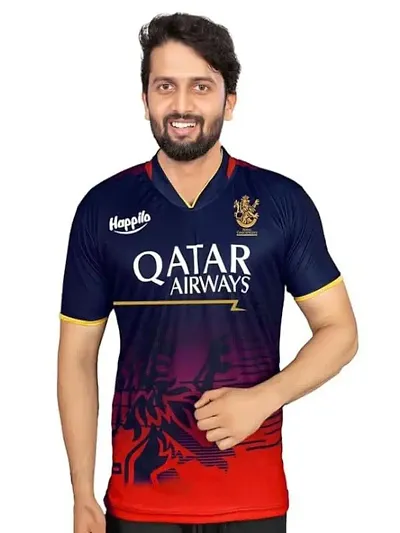 Stylish Elegant RCB Printed Sports Jerseys Tees For Men