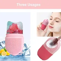 Reusable Cube Silicone Mold Ice Roller With Brush For Face Cold Therapy Facial Massage Roller (pack of 1)-thumb2