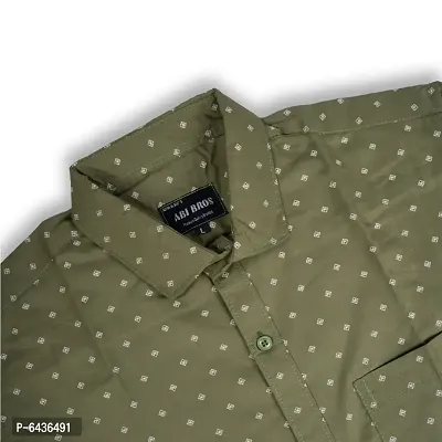 Alluring Green Premium Cotton Oxford Printed Casual Shirts For Men-thumb2