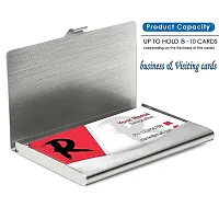 Mens  Womens Stainless Steel Pocket ATM Visiting Credit Card Business Card Case Holder - Silver ( Pack of 1)-thumb2
