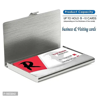 Mens  Womens Stainless Steel Pocket ATM Visiting Credit Card Business Card Case Holder - Silver ( Pack of 1)-thumb3