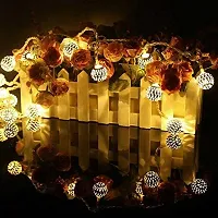 Metal Balls String Lights (Warm White) Metal LED String with 16 Metal Ball Copper String Fairy light for Diwali, Navratri Christmas Decoration and Home Decoration-thumb1