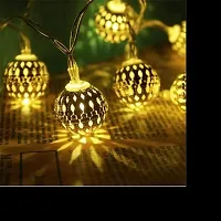 Metal Balls String Lights (Warm White) Metal LED String with 16 Metal Ball Copper String Fairy light for Diwali, Navratri Christmas Decoration and Home Decoration-thumb2