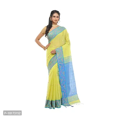 Stylish Cotton Yellow Saree With Blouse Piece For Women