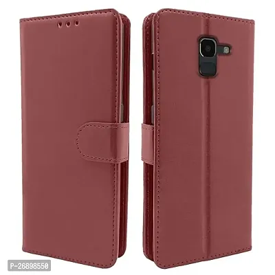 Samsung Galaxy J6 On 6  Brown Flip Cover