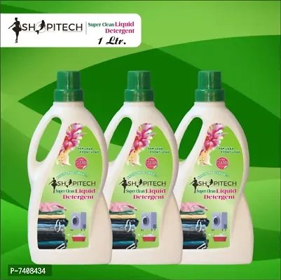 SHOPITECH Pack Of 3 Super Clean Liquid Detergent, Suitable for top load detergent and fr