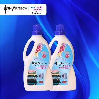 SHOPITECH Pack Of 2 Matic Liquid Detergent, Suitable for top load detergent and fr