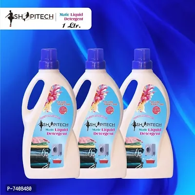 SHOPITECH Pack Of 3 Matic Liquid Detergent, Suitable for top load detergent and fr
